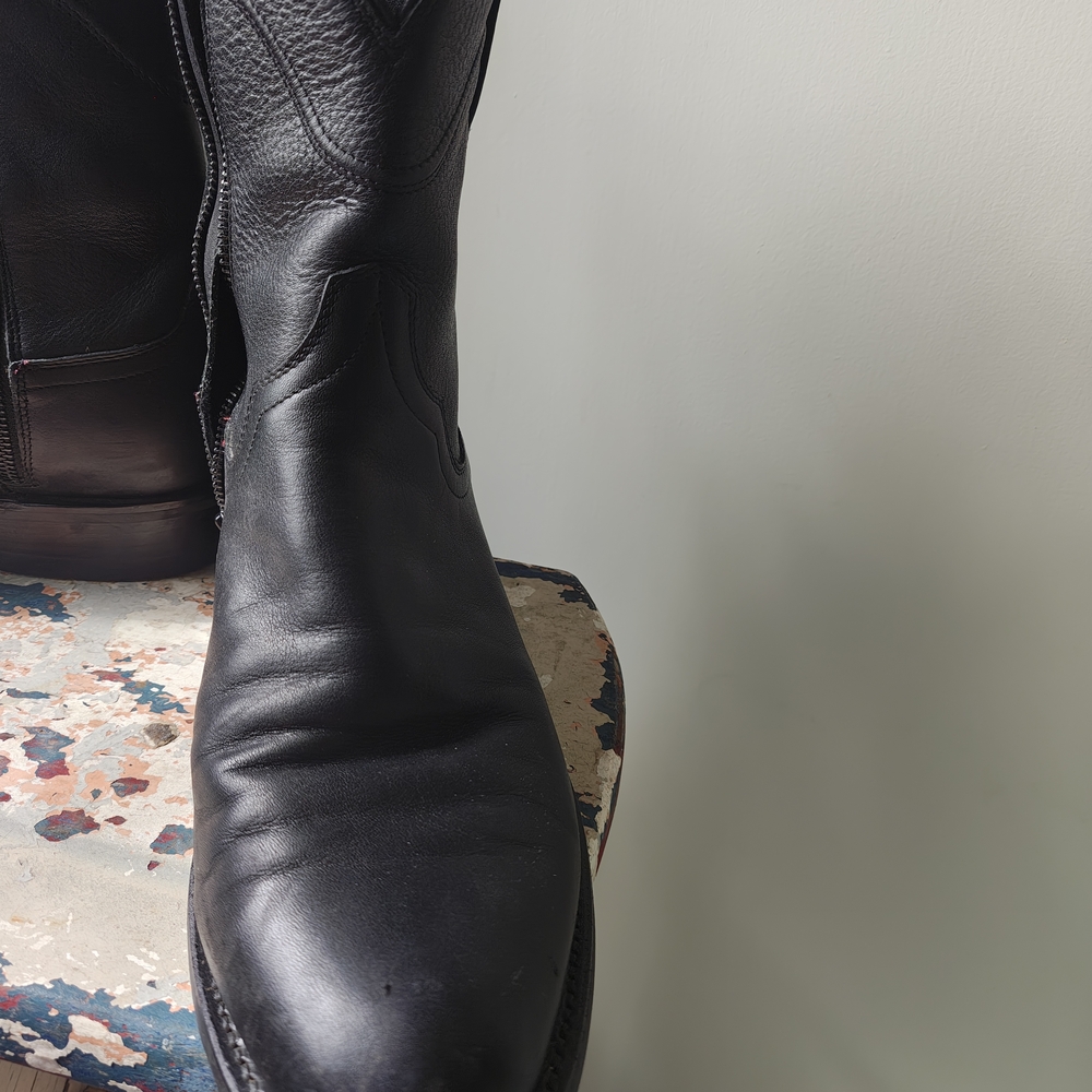 Tecovas Midnight Black Cowhide Side-Zip Western Boots - Picture 3 of 7